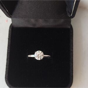 1 Carat Moissanite Sterling Silver Ring